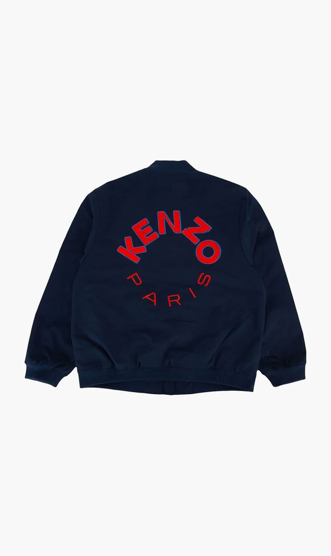 Logo Embroidered Zipped Bomber Jacket