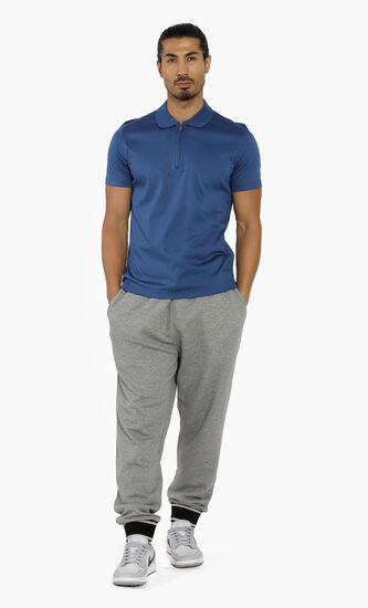 Cotton Zip Polo Shirt