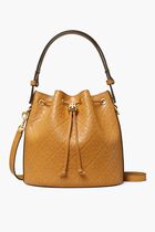 T Monogram Leather Bucket Bag