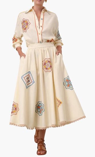 Ottie Doily Midi Skirt