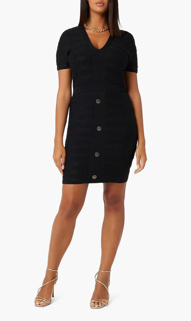 Marciano Boucle Mini Sweater Dress