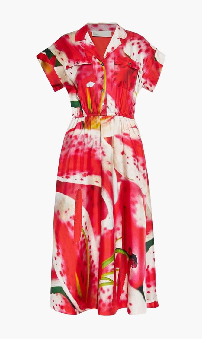 Graphic-Print Midi Dress