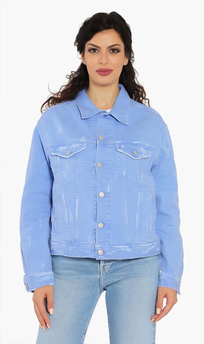 Light ripped shop denim jacket