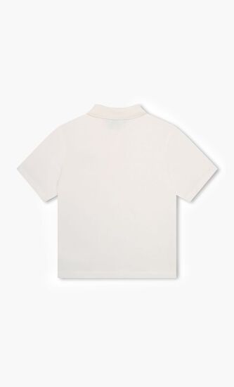 Logo Print Pique Weave Polo Shirt