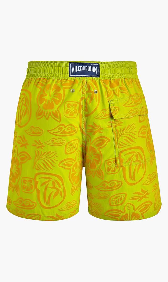 Flocked Tahiti Turtles Swim Shorts