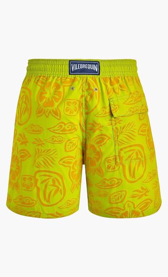 Flocked Tahiti Turtles Swim Shorts