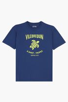 Printed Turtle Logo Cotton T Shirt