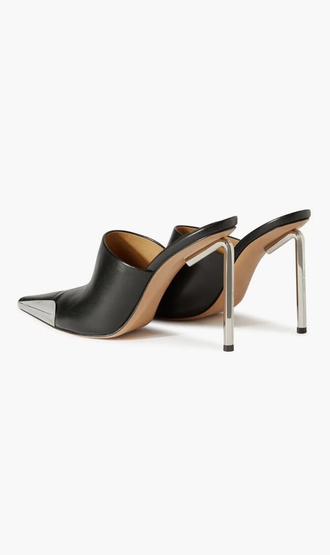 SILVER ALLENFRAME POINTEDMULE BLACK SILV