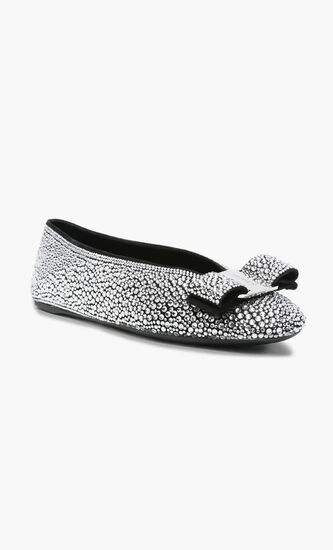 crystal-embellished ballet flat