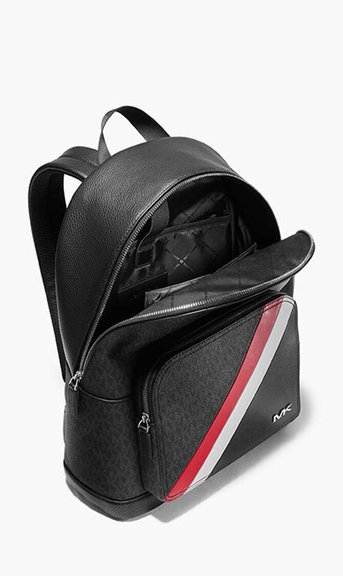 Cooper Logo Stripe and Faux Leather Backpack