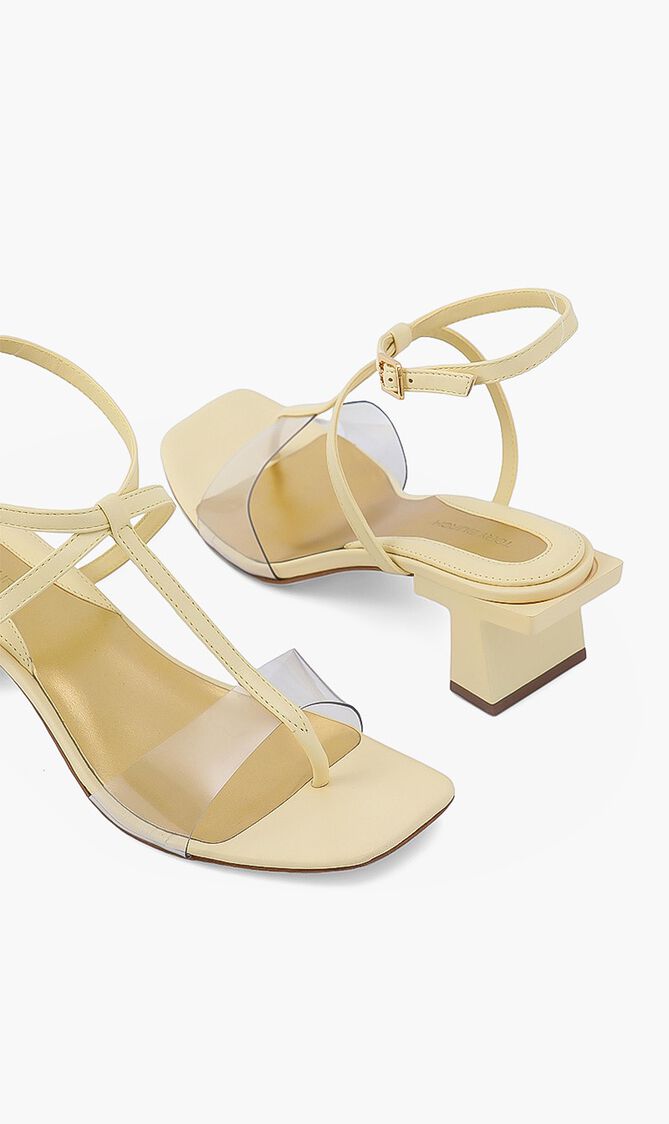 Strappy Lucite Heel Sandal