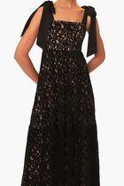 BLACK VELVET LACE SLEEVELESS MAXI DRESS