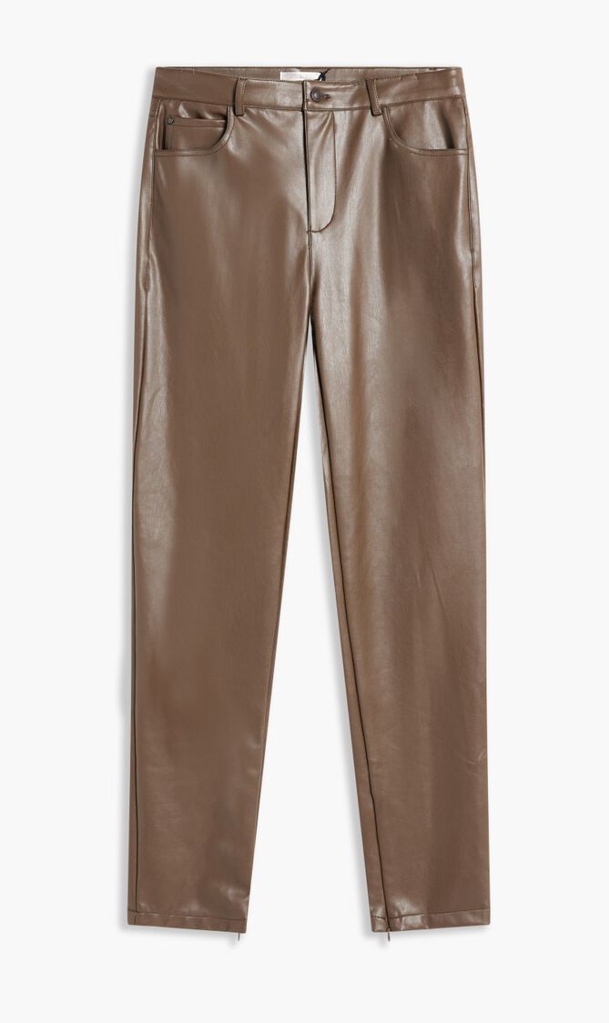 Caroline Pants - Coated Jersey Faux Leather