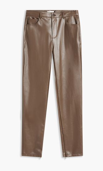 Caroline Pants - Coated Jersey Faux Leather