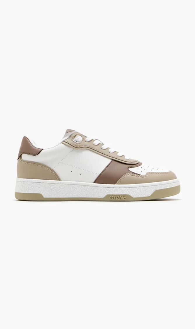 ORGONITE SNEAKER WHITE BROWN LEATHER LADIES