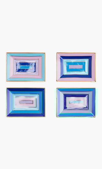 Scala Trinket Tray Rectangular Small Blue Set Of 4