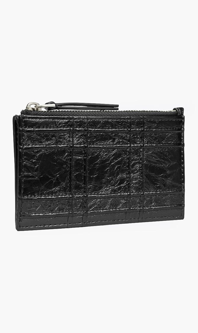 FLEMING SOFT METALLIC SQUARE QUILT ZIP CARD CASE