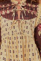 Floral Cream Open Yoke Mini Dress