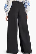 Pleated Wide Leg Crepon Pants