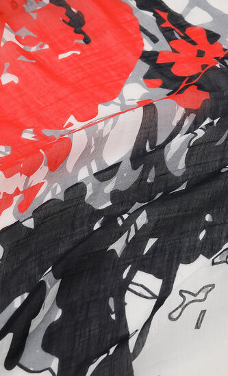 Printed Fringed Scarf