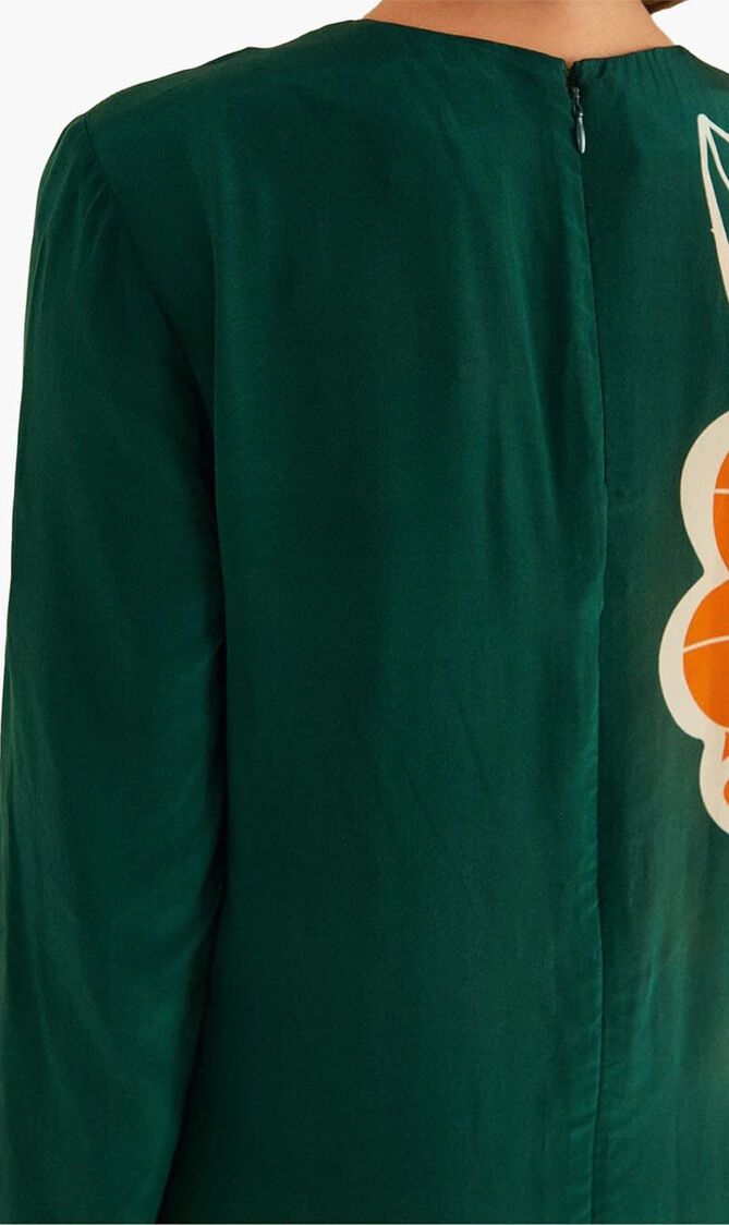 Flowers Long Sleeve Maxi Dress