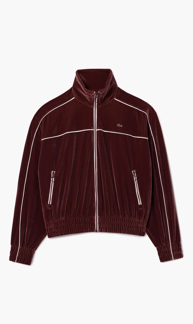 Oversized Zipped Velvet Sweatshirt