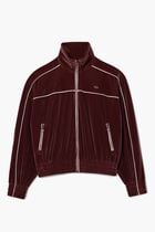 Oversized Zipped Velvet Sweatshirt