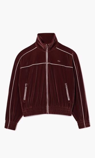 Oversized Zipped Velvet Sweatshirt