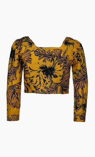 Puff Sleeves Printed Top