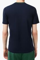 Stretch T-Shirt With Striped Pique Collar