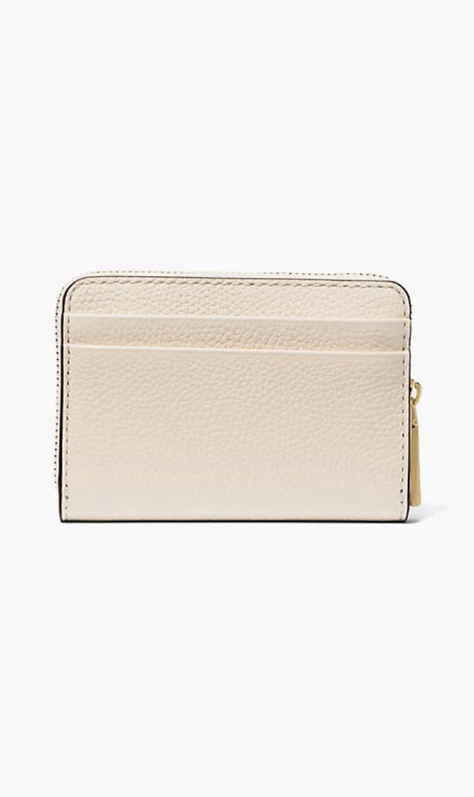 Jet Set Small Pebbled Leather Zip Around Card Case