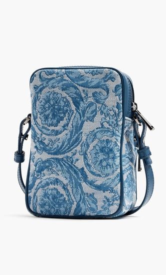 CROSSBODY FABRIC JACQUARD CALF LEATHER