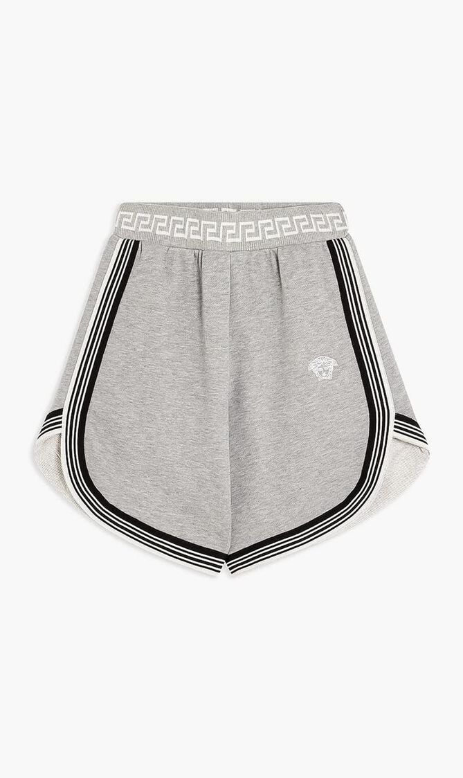 SHORT MELANGE FLEECE + CONTRAST + MEDUSA EMBROIDEY