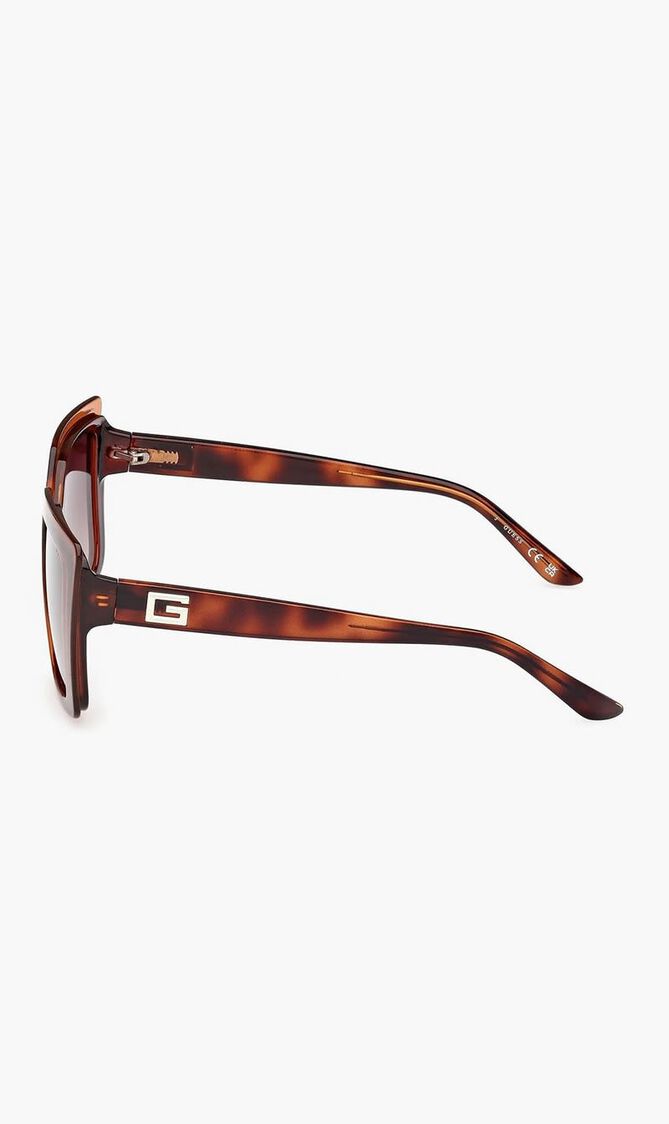 INJECTED SUN GLASSES - SQUARE - DARK HAVANA GRADIENT BROWN