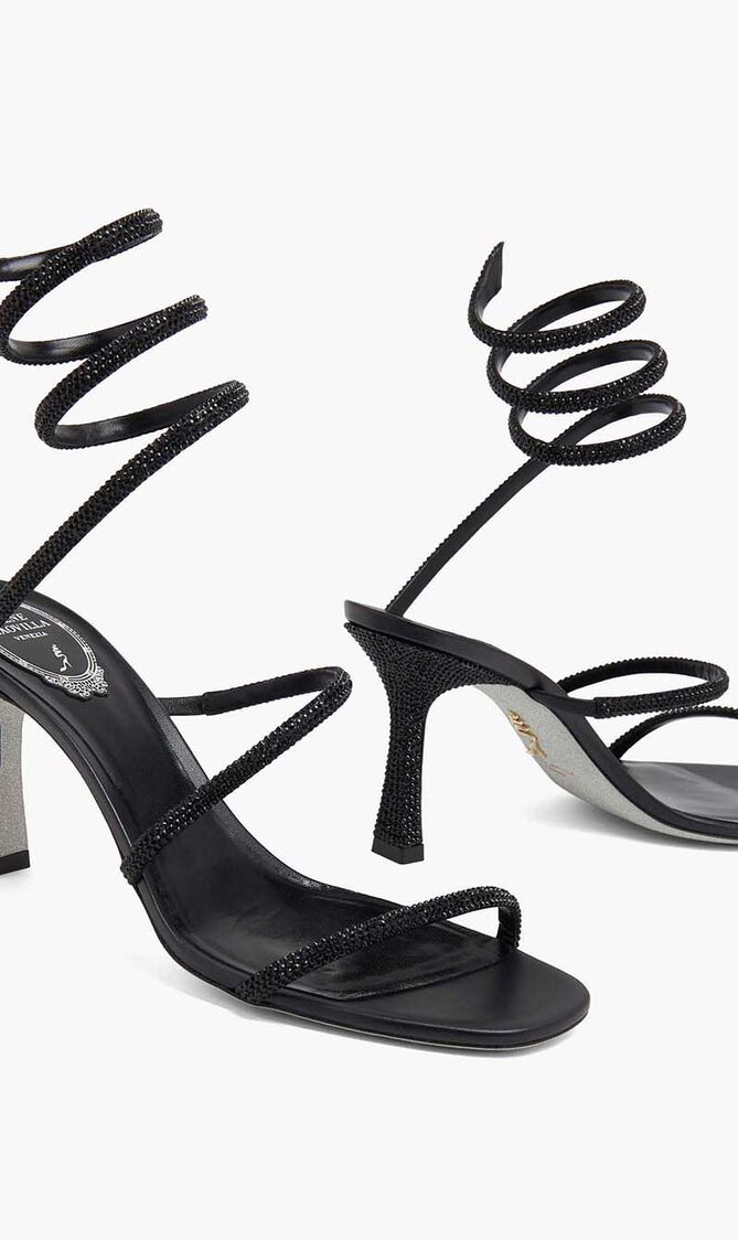 BLACK SATIN/JET STRASS