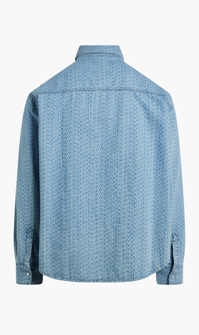 LSLV AOP LOGO DENIM SHIRT