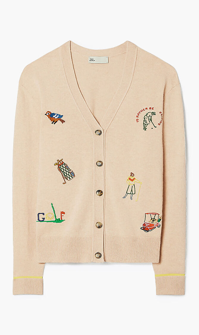 TORY SPORT GOLFERS CASHMERE CARDIGAN