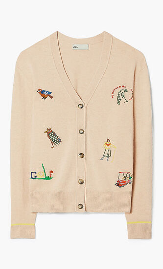 TORY SPORT GOLFERS CASHMERE CARDIGAN