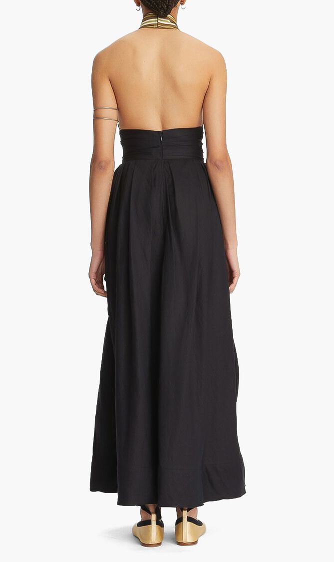 Coffee Stripe Poplin Dress