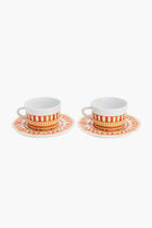 Terra Rosa Tea Cup & Saucer Orange Set Of 2