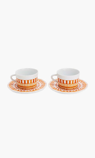 Terra Rosa Tea Cup & Saucer Orange Set Of 2