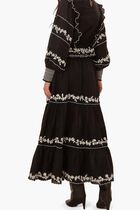 Embroidered Ruffled Maxi Skirt