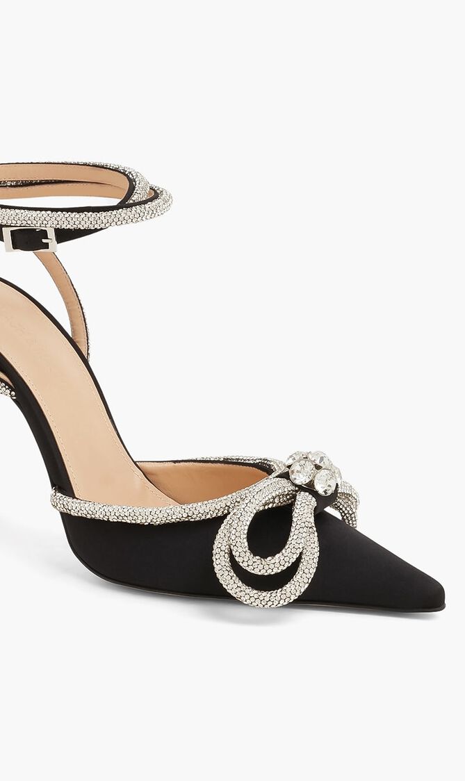 Double Bow Satin Pumps