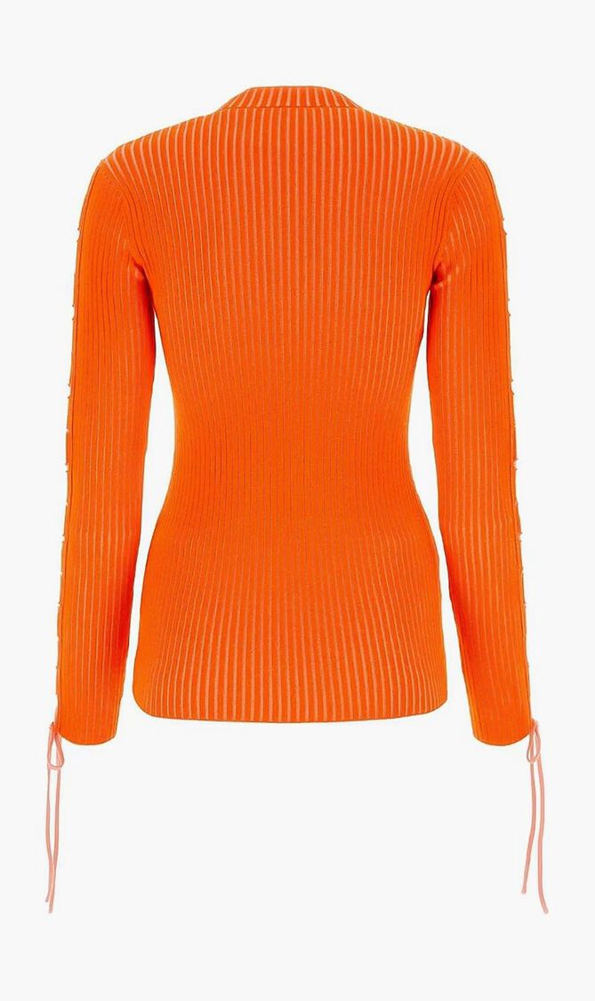 VANISE LACE UP CREWNECK CORAL RED NO COL