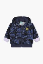 Floral Print Zip Up Hoodie