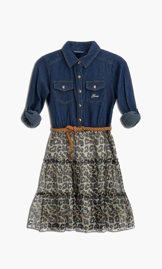 Animal Print Denim Dress