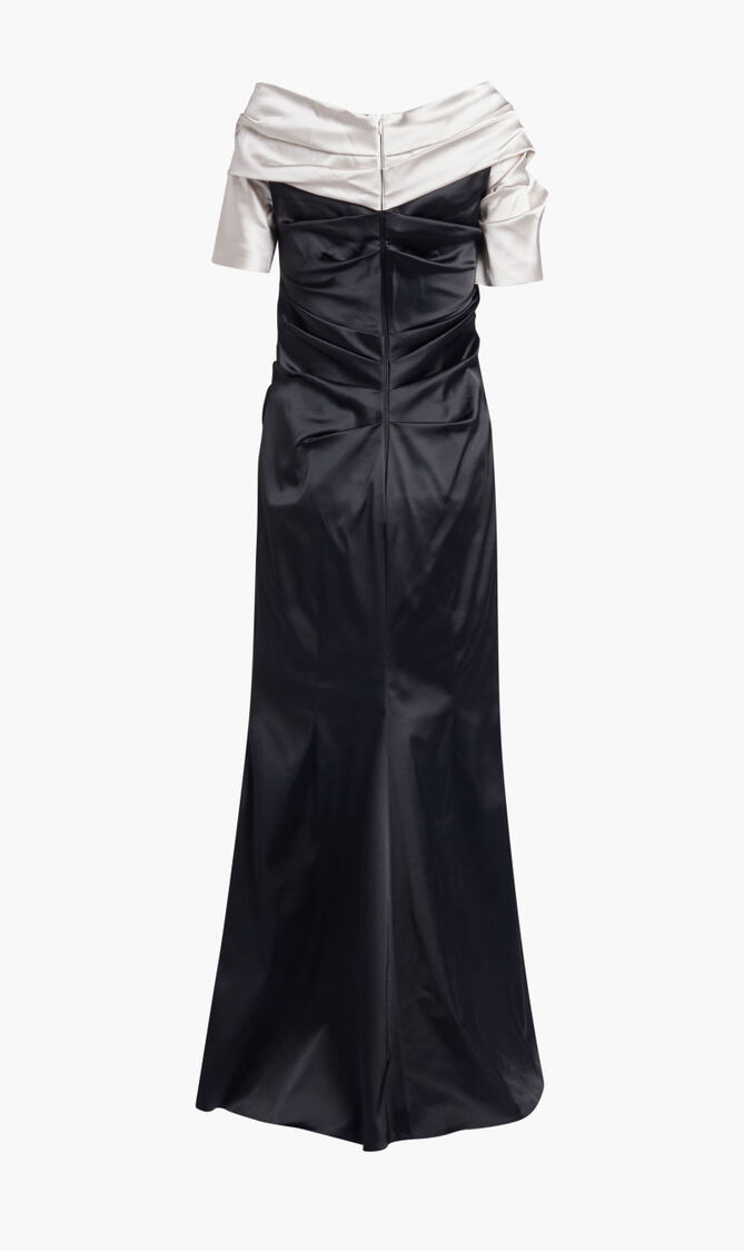 LONG DRESS - STRETCH SATIN DUCHESSE MIX