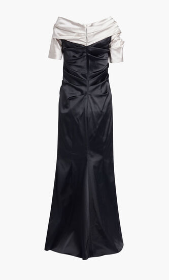 LONG DRESS - STRETCH SATIN DUCHESSE MIX