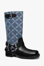 Crosby Empire Diamond Jacquard Denim Moto Boots