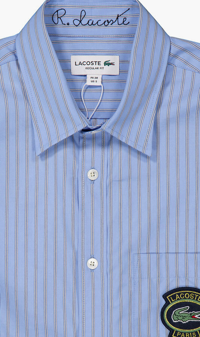 Striped Cotton Poplin Long-Sleeve Shirt